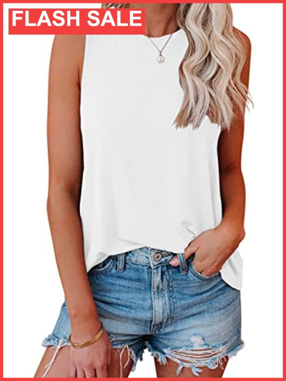 JAWINT Women's Sleeveless Tank Top Loose Flowy Crewneck Summer Casual Tunic